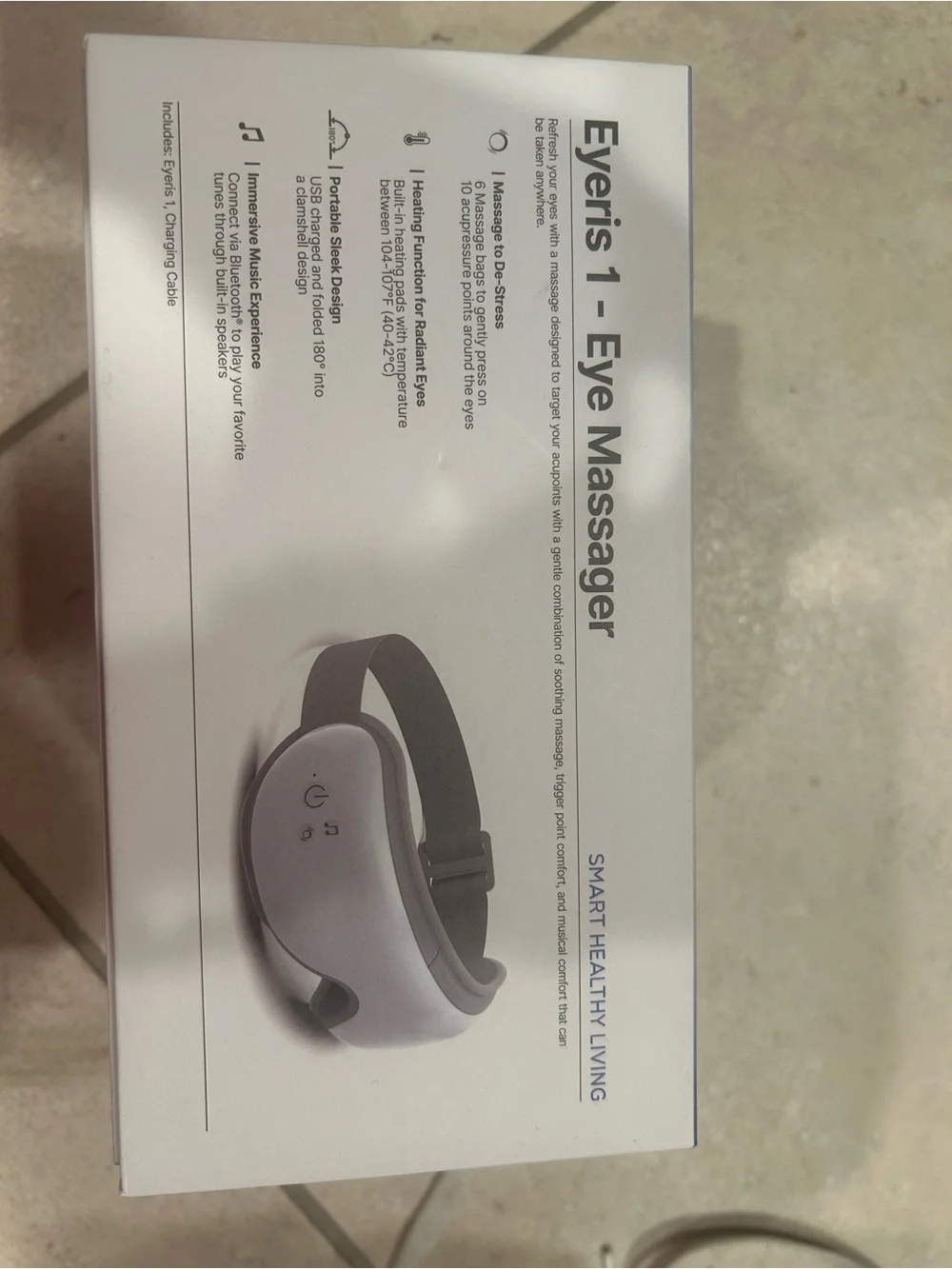 Eyeris 1 Eye Massager in White and Gray
